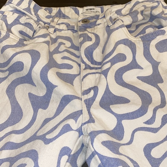 Cotton On Size 8 Long Straight Jeans In Blue Swirl - Picture 15 of 15